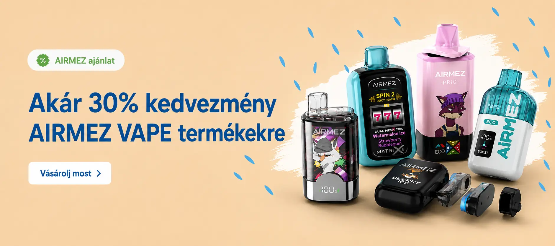 AIRMEZ ajánlat eldobható vape készülékekkel