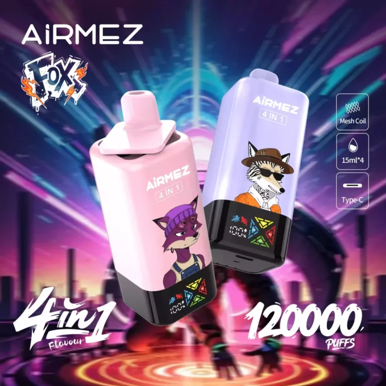 Airmez Fox 120K négy az egyben kijelzős eldobható vape