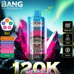 Bang Legend 120K – Energiaital / Áfonya, cseresznye / Alma, szőlő / Görögdinnye, pitaya / Mamba ízű változat