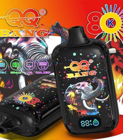 QQ Bang 80K Energy Drink vape LCD kijelzővel és Dual Mesh coillal