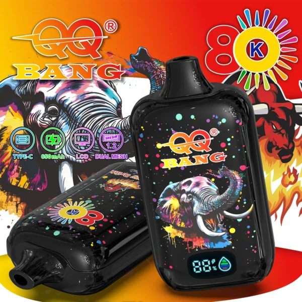 QQ Bang 80K Energy Drink vape LCD kijelzővel és Dual Mesh coillal