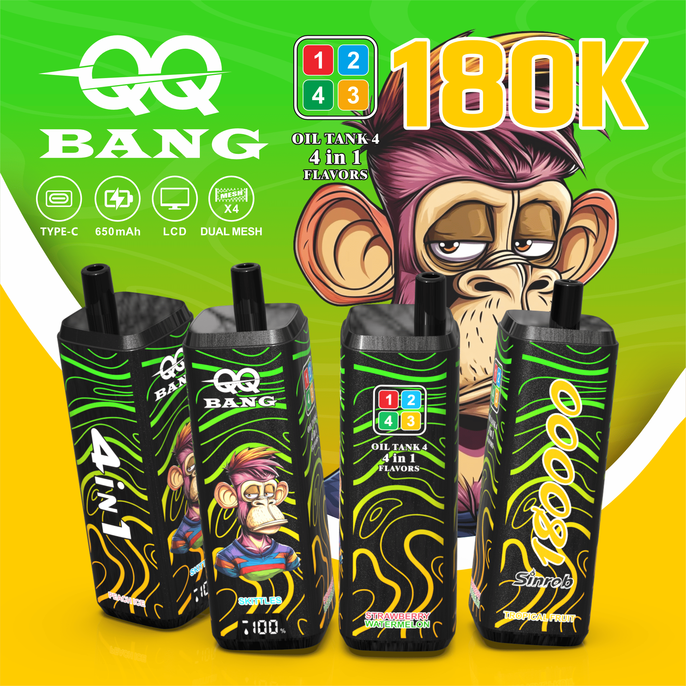 QQ Bang 180K – fő termékkép QQ Bang 180K elölnézet