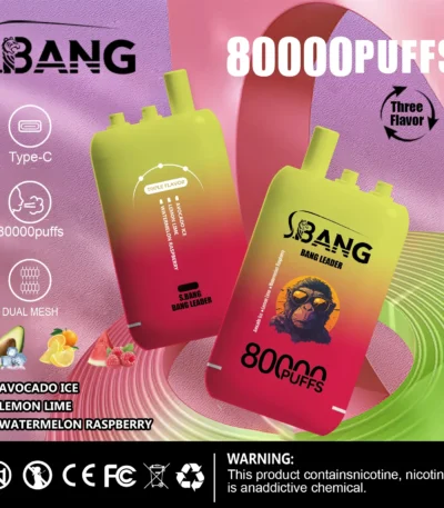 Bang Leader 80K – Avocado jég citrom lime görögdinnye málna – képen látható változat