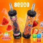 Két QQ Bang Blaze 80K shisha stílusú vape görögdinnyével és eperrel