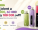Három vape készülék 40K, 60K és 100K kapacitásjelöléssel